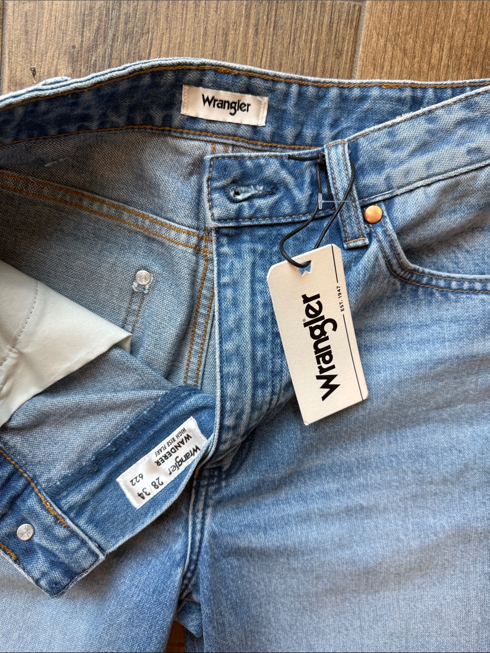 Wrangler Light Blue Distressed Flare Jeans - Women's - Picture 2 of 7
